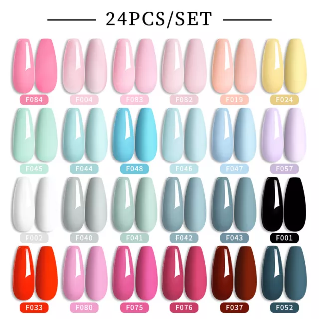 24Colors Set LILYCUTE Soak Off Gel Polish Nail Art Salon Glitter UV LED Varnish