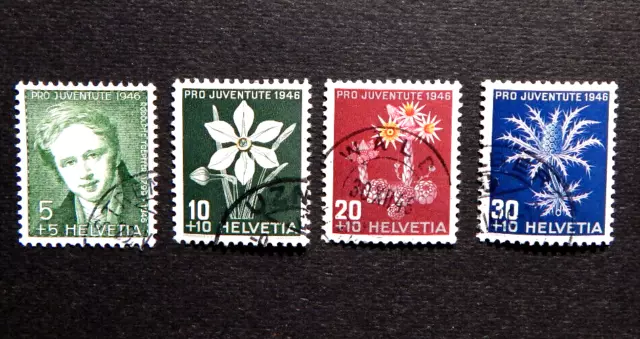 Schweiz 1946: Satz PRO JUVENTUTE, M-Nr. 475 -  478, komplett,  gestempelt