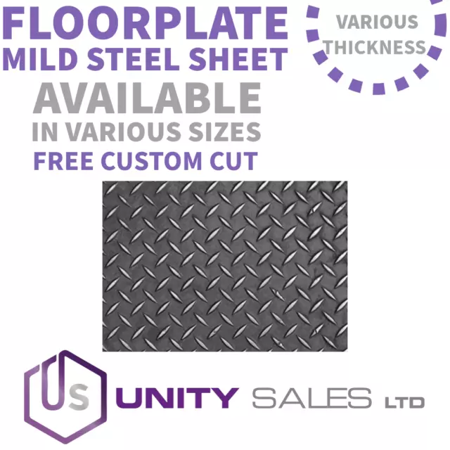Mild Steel Floor Chequer Plate - Various Sizes & Thickness - Free Custom Cut