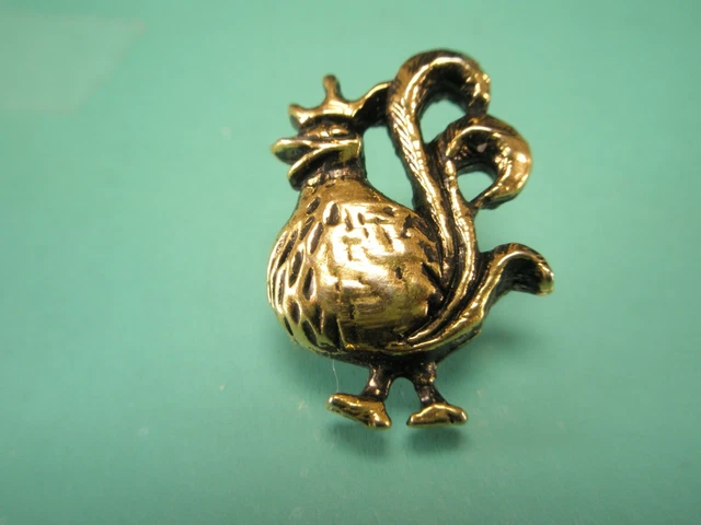 /Funky Chicken Rooster Vintage Tie Tack Lapel Pin barn farm animal bird dance