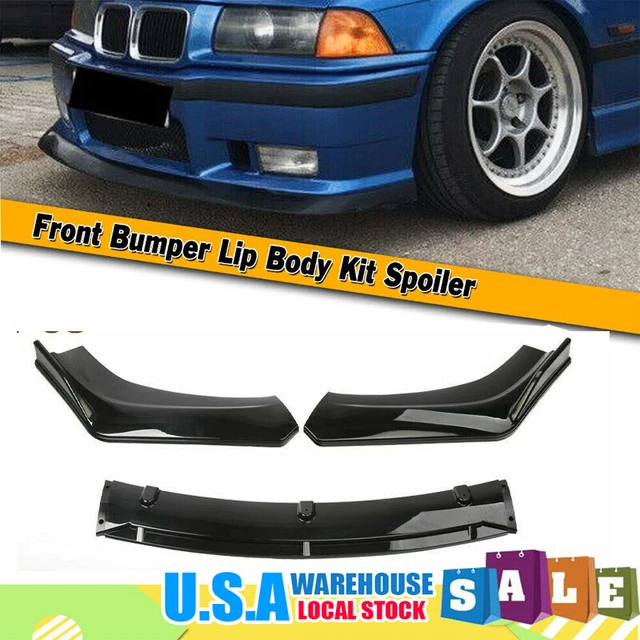 Black Universal Car Front Lower Bumper Lip Spoiler Splitter Body Kits 3PCS US