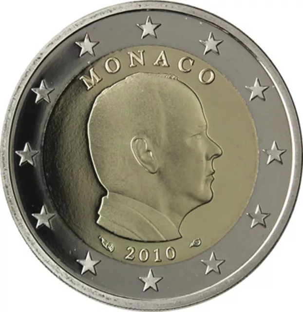 Monaco 2 Euro 2010 PP Fürst Albert II. Grimaldi im Etui mit Zertifikat