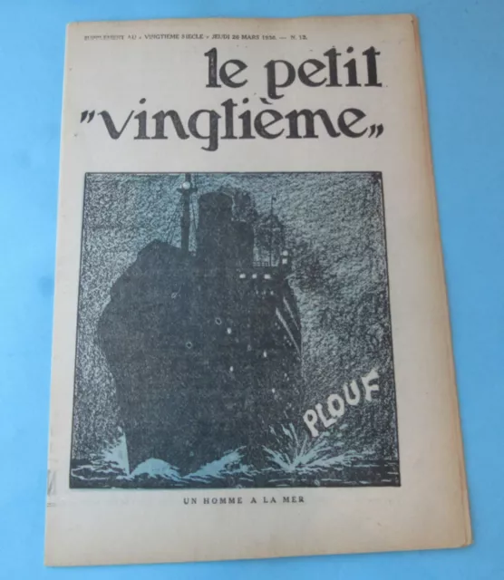 Tintin Herge Petit Vingtieme 1936 No 12 Tres Bon Etat