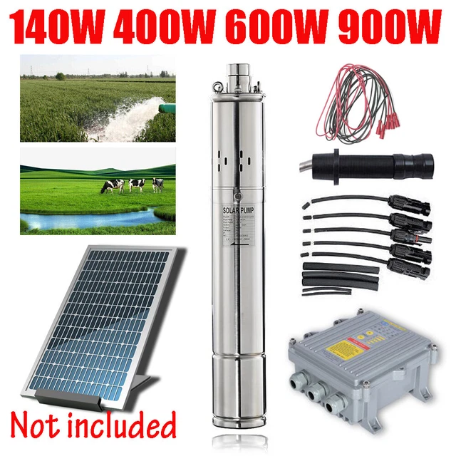 Pompa acqua pozzo profondo 3" 140 W 400 W 600 W 900 W sommergibile con kit controller MPPT