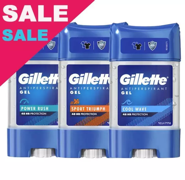 Gillette Profumi Assortiti Deodorante Gel Antitraspirante 3 x 70 ml