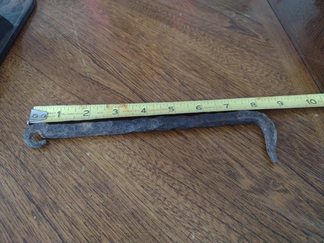 1800s Hand Forged Twisted Iron Door Latch Hook Barn Gate Hardware Salvage 5