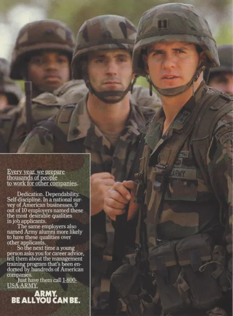 1991 US Army Recruitment Be All You Can Be vintage Print Ad 90's Advertisement
