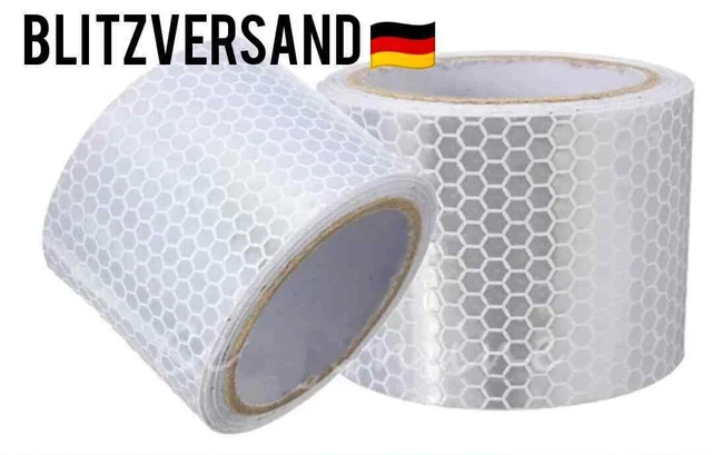 Reflektierendes Band 12m X 5cm - Schwarz Gelb Sicherheitsklebeband Selbstklebend