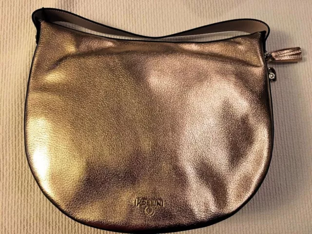 Borsa a spalla Pollini collezione Silver realizzata in ecopelle laminata