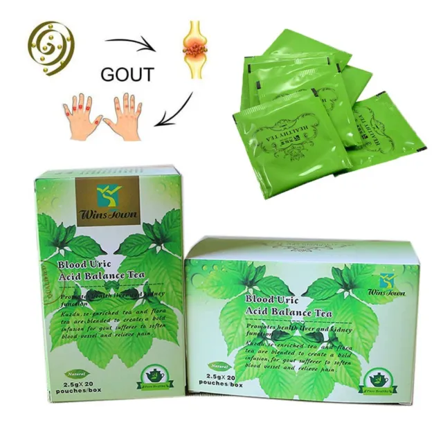 2*20Pcs Natural Herbal Blood Uric Acid Balance Tea Gout Joint Pain Relief Teabag