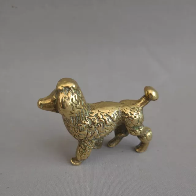 Vintage Brass Model of a Poodle, 7cm long 5 CM Wide
