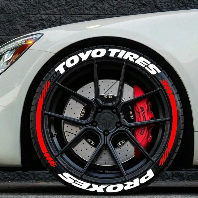 Rubber Tire Lettering Sticker TOYO TIRES PROXES 1.38" 15"-24" 4 Wheels Set