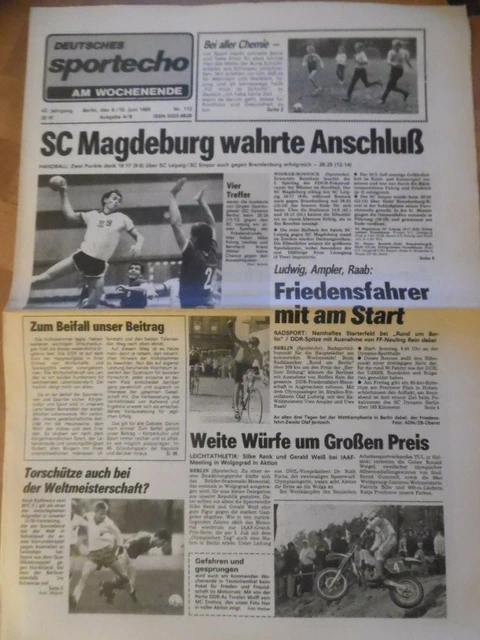 DEUTSCHES SPORTECHO 9./10. Juni 1989 HandballFDGBPokal FußballU 16