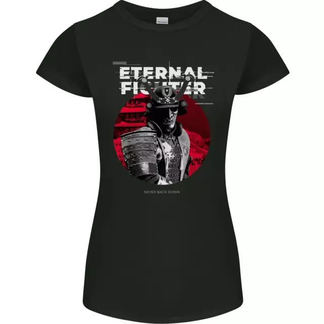 Samurai Fighter Skull MMA Mixed Martial Arts Womens Petite Cut T-Shirt