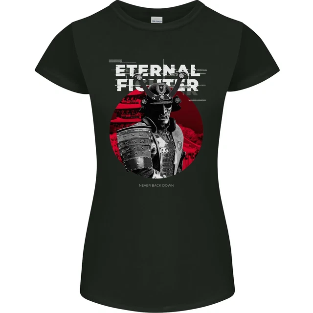 Samurai Fighter Skull MMA Mixed Martial Arts Womens Petite Cut T-Shirt
