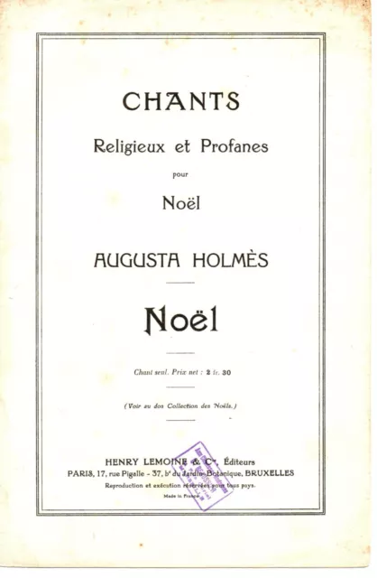 Partition chant - Noël, chanson populaire d'Augusta HOLMES - Tino ROSSI