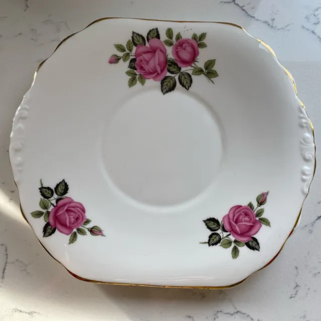 Vintage Roses Pattern Warranted 22 Ct Gold Bone China Sandwich/cake Plate.