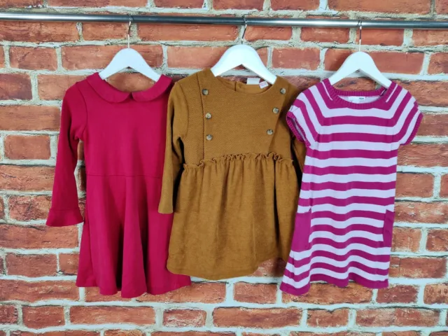 Girls Bundle Age 2-3 Years Next Zara H&M Dress Set Longsleeve Knit Striped 98Cm