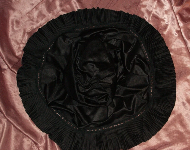 Bellissima sottogonna in nylon plisseevolant nera lunga sating Simone 50