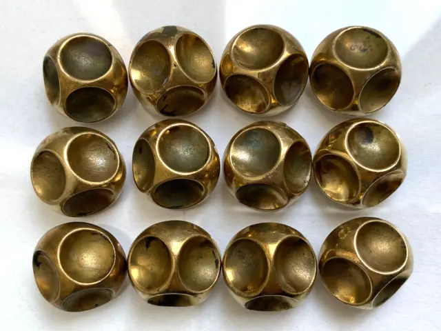 Lot de 12 boutons anciens 18,5 mm - Laiton doré