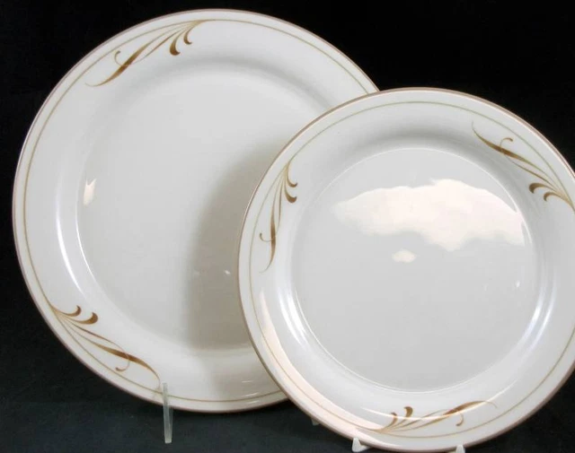 Lenox Beige Coups de Pinceau Groupe De 1 Dîner Et 1 Salade Plaque