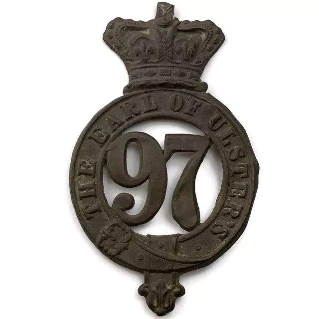 VICTORIAN 97th The Earl of Ulster's Irish Regiment of Foot Glengarry Cap Badge