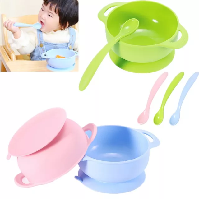 Cute Silicone Happy Baby Kids Suction Table Food Tray Placemat Plate Bowl Mat @I 2