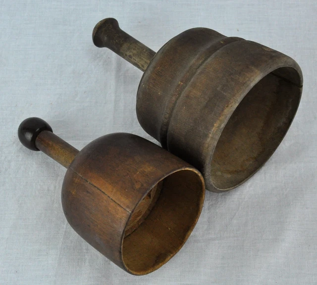 Pair of antique primitive 18th/ Early 19th Century wooden butter (BI#MK/180711)