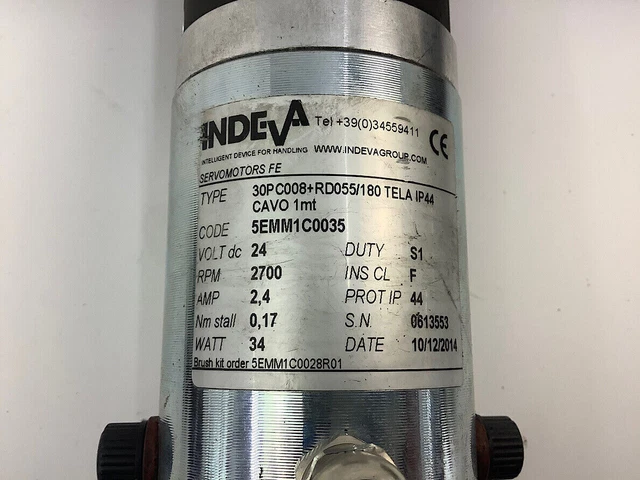 INDEVA 30PC008+RD055/180 TELA IP44 Permanent Magnetic DC Motor 2700RPM 34W 24V