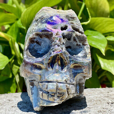 659G Natural sphalerite skull Quartz Carved Crystal Skull Reiki Healing