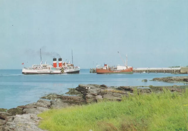 Pre-owned Braemar Postcard PS Waverley arriving at Brodick Pier, Arran, Scotland