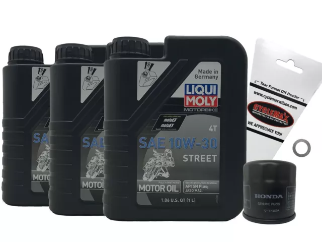 2017-2021 Honda Rebel CMX500 Oil Change Kit Liqui Moly 10W30 Oil and OEM Filter