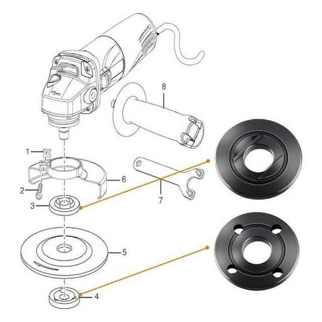 Trade-Shop Flansch + Stirnlochschraube M14 – 22,23 Mm Aufnahme, Für Winkelschleifer | Kompatibel Mit DeWalt, Bosch