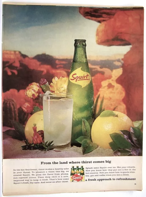 Squirt Vintage Soda Pop ad From the land where thirst comes big 1