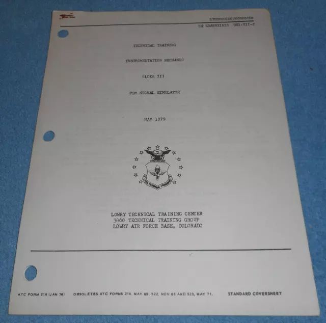 1979 US Air Force Technical Training Study Guide PCM Signal Simulator