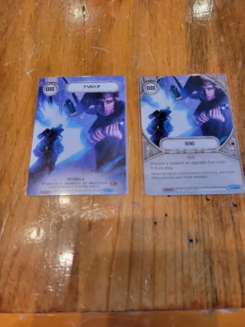 Star Wars Destiny Extended Art Rend 150 Kit de Lanzamiento Tarjeta y Tarjeta de Evento