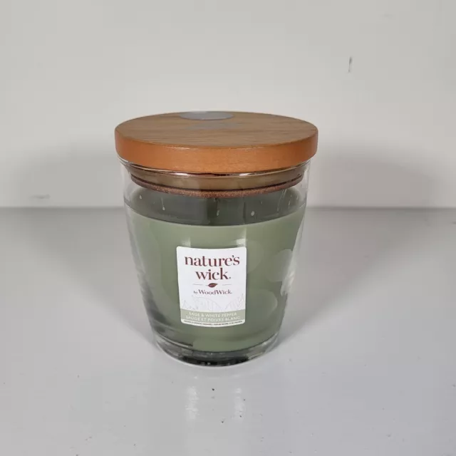 Nature's Wick By WoodWick Yankee Glass Jar Candle Sage & White Pepper 284g