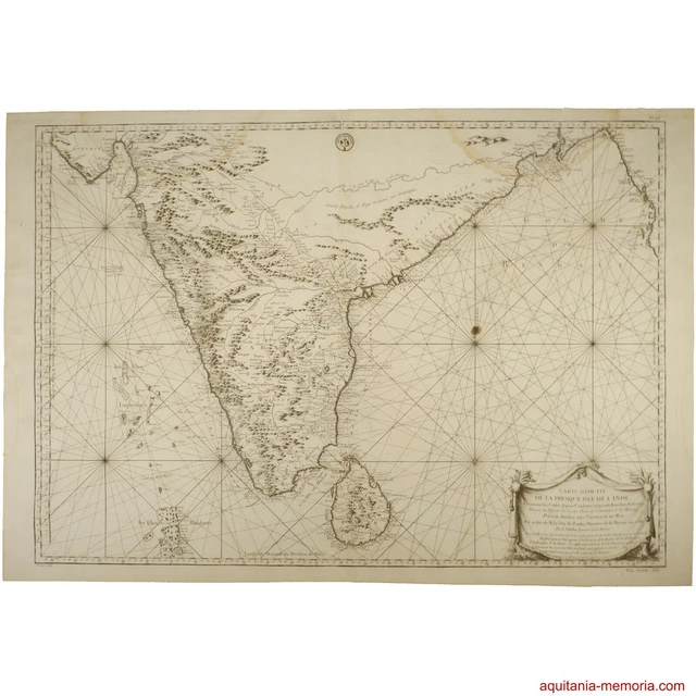 MAP OF INDIA spotted under the French Revolution £309.59 - PicClick UK