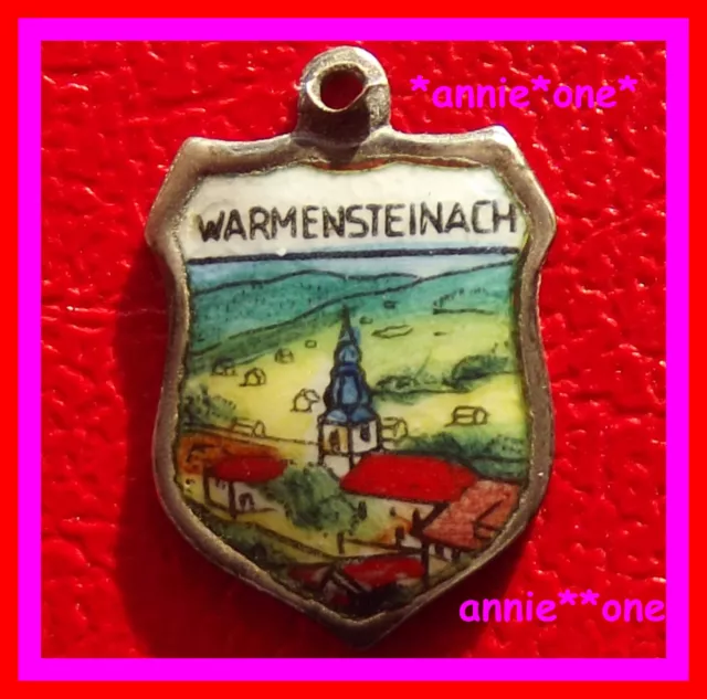 ꧁ BETTELARMBAND anhänger BAYERN oberfranken WARMENSTEINACH wappen SILBER 800 ꧂