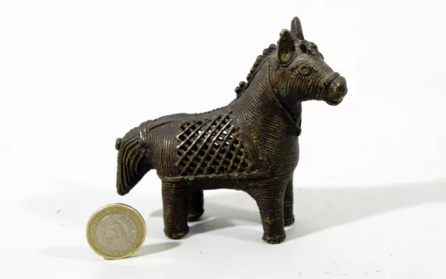 CHEVAL EN BRONZE, Inde, Orissa, art tribal 2