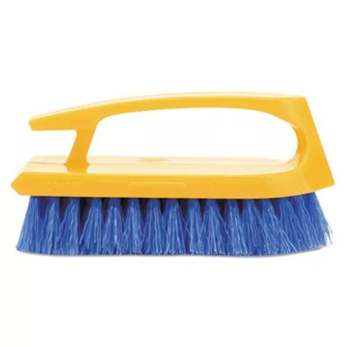 Rubbermaid® Iron Handle 6" Scrub Brush, Plastic, Yellow/Blue (RCP6482COB)