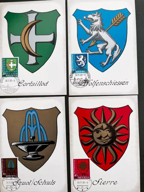 Switzerland - 1980 Pro-Juventute Children's Fund, set on cards
