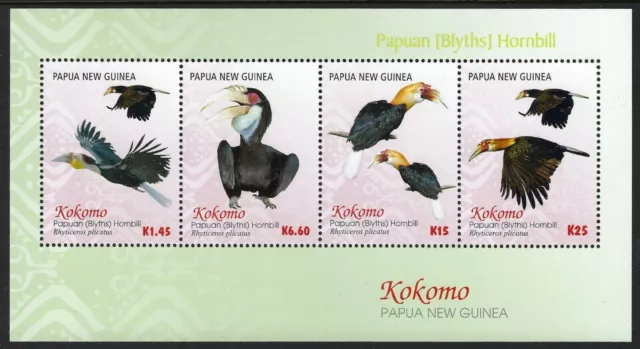 2016 Papua New Guinea - Kokomo Hornbill - Sheetlet of 4 - MNH
