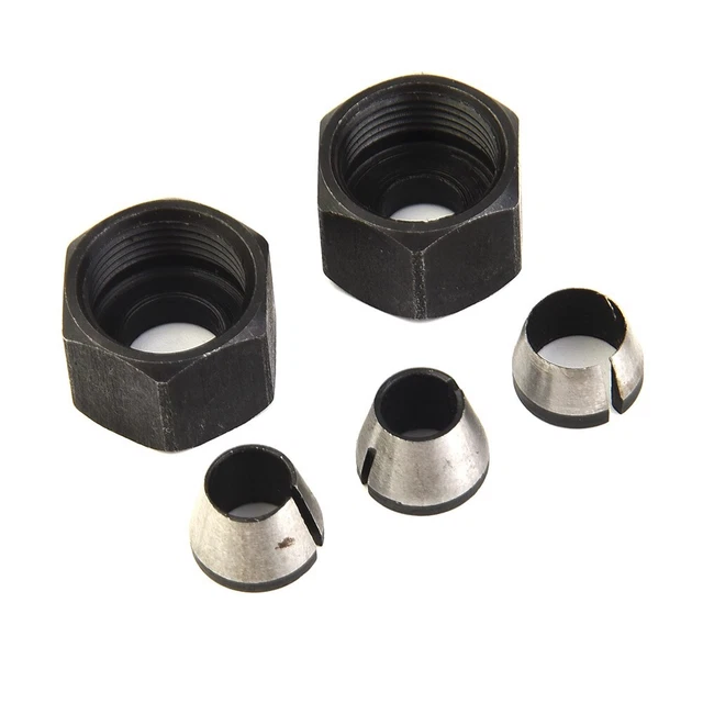 1/4 Trimmer Collet Chuck Router Bit Set Engraving Trimming Machine Carbon- 5pcs