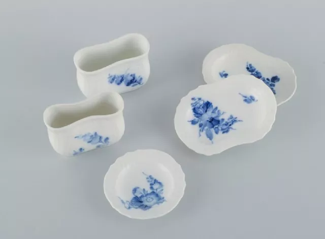 Five pieces of Royal Copenhagen Blue Flower braided porcelain.