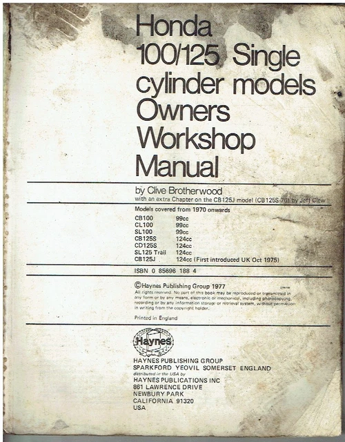 Service & Repair Manuals, Motorcycle Manuals & Literature, Vehicle