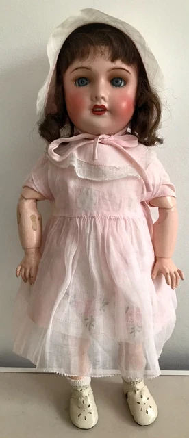 Poupée UNIS France Vintage 52cm - Bouche Ouverte, Tenue D’Origine, Début XXème, Collection