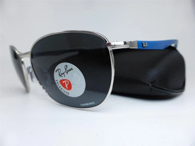 Ray Ban Rb3702 RAY BAN SUNGLASSES RB3702-003/K8 Silver POLARISED Grey Lenses (Low ...