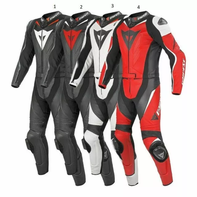 Tuta da moto in pelle da uomo nuova Giacca Moto Pantaloni Combinazione di Pelle