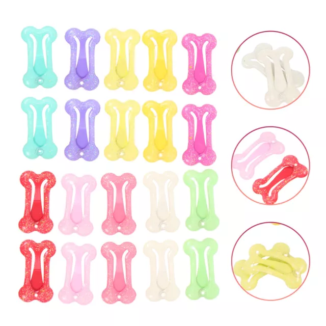 20pcs Multicolor Puppy Cat Hair Clips Topknot Bows Grooming Accessories